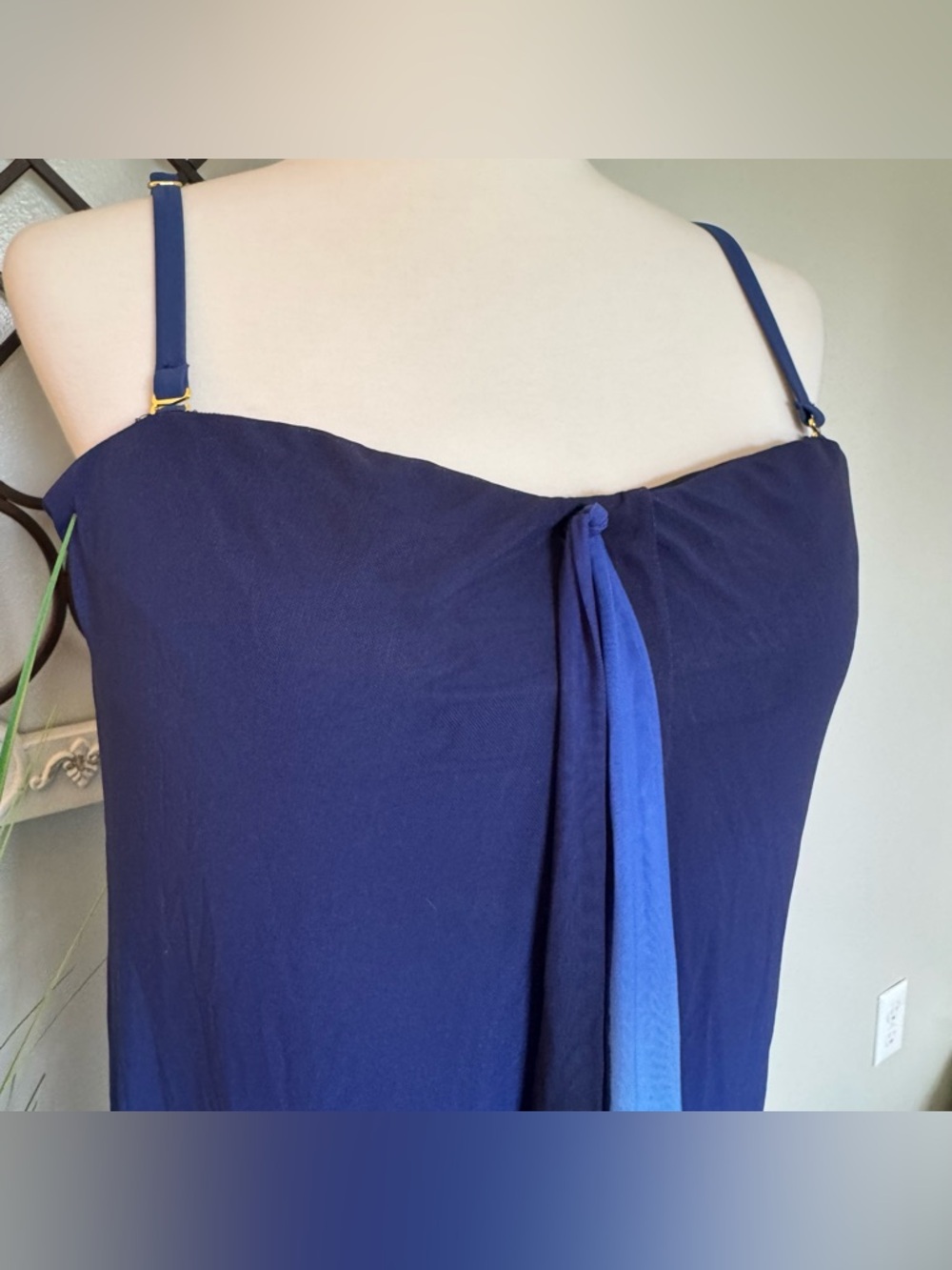NWT ISLAND WAVES Size Large Blue One Piece Swimsuit with Overlay - Picture 2 of 7